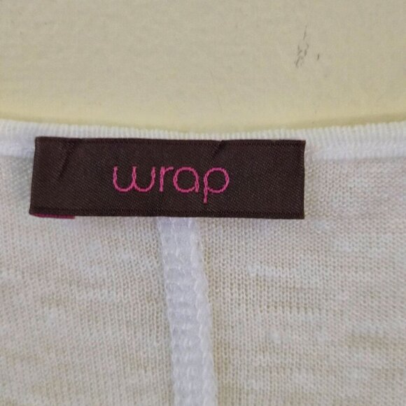Wrap London White 100% Linen So Neck Sleeveless Lightweight Top Size L - Picture 3 of 4